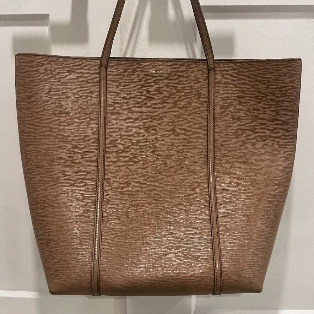 Dolce & Gabbana Miss Escape Tan Tote Bag with Matching wristlet
